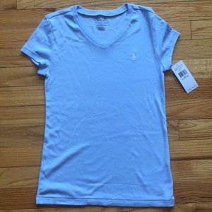 Polo Ralph Lauren girls light blue soft tee large